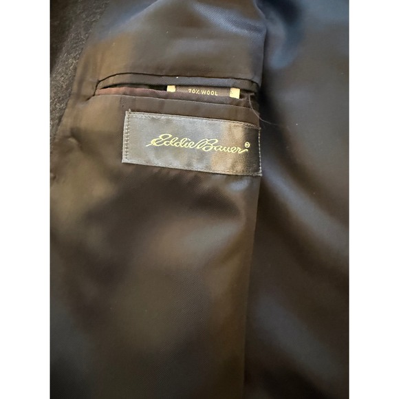 Eddie Bauer Wool Cashmere Blazer Mens 44T Dark Gray 3-Button Sport Coat Jacket - Picture 4 of 15